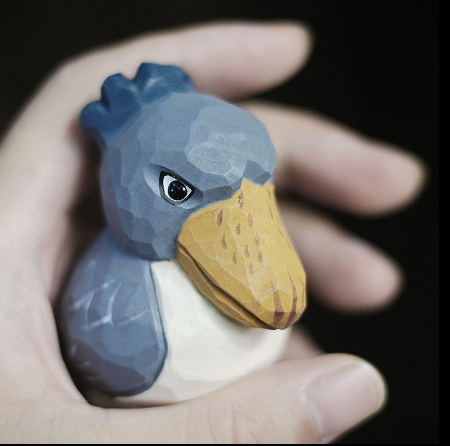 子ハシビロコウ Shoebill ハシビロコウ置物 木彫 木製 オブジェ 北欧雑貨 インテリア （hej!e) 人形 手作り バスウッド 小  (ブルー) - メルカリ