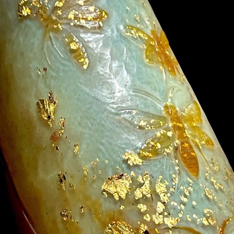 一期一会の大銘品!！ドーム・ナンシー 蜂と葉文花瓶 花器 金彩 Daum