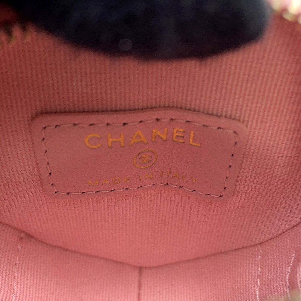 シャネル バッグチャーム マトラッセ ハート ミニ ラムスキン