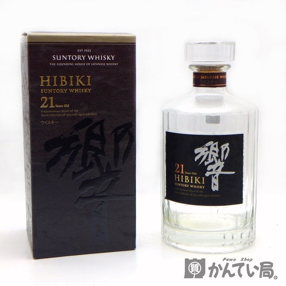 【空瓶】サントリーウイスキー　響　21年　空き瓶　空ボトル　ジャパニーズ ウイスキー　suntorywhisky　化粧箱つき　箱　空箱　久安店　 A24-1558