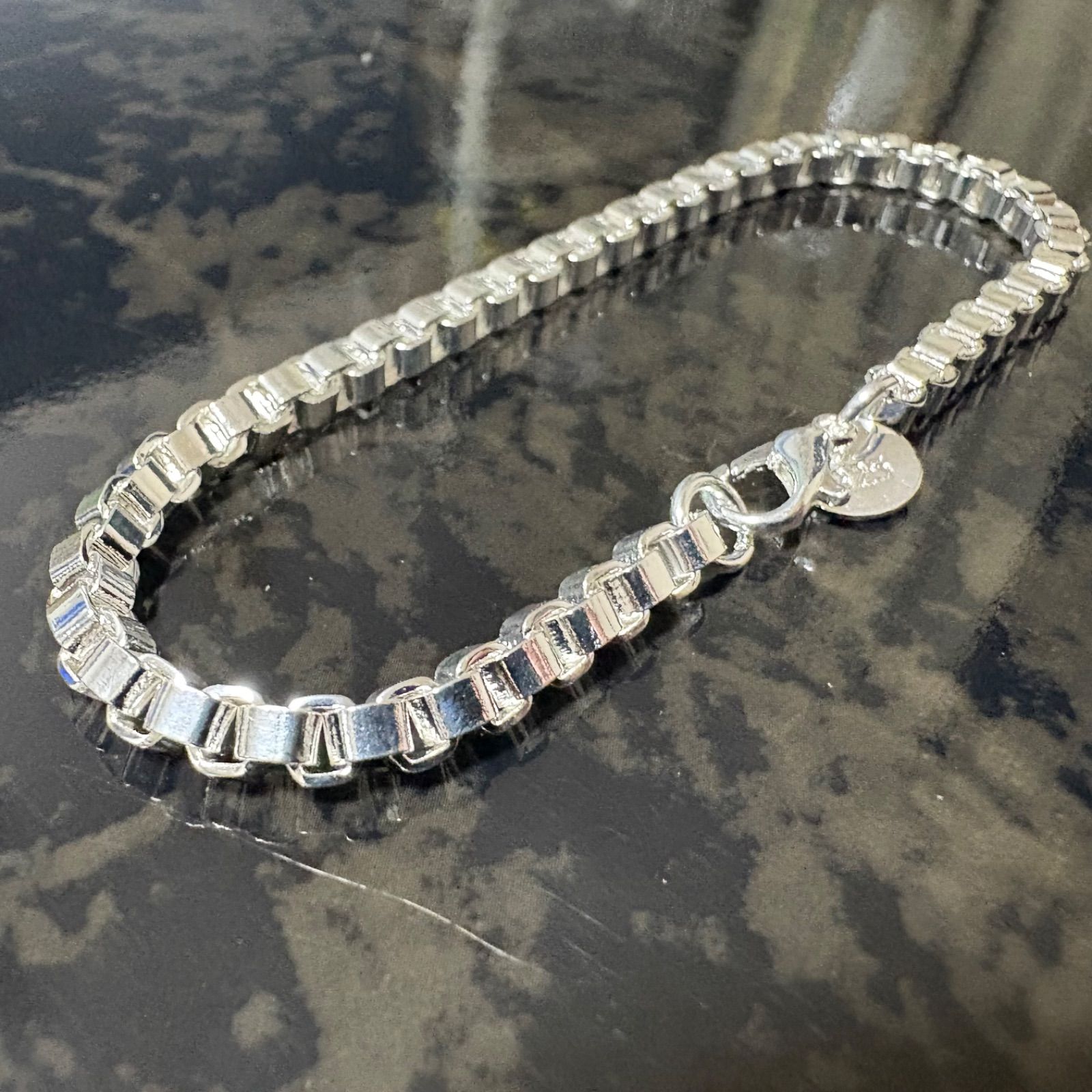 silver925 シルバーブレスレット ベネチアン 19センチ【刻印有