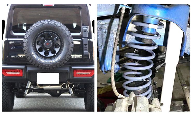 ジムニーシエラ　ショックアブソーバー　サスペンションコイル　ラテラルロッドセット JB74 ジムニーシエラ ショックアブソーバー、コイルスプリング