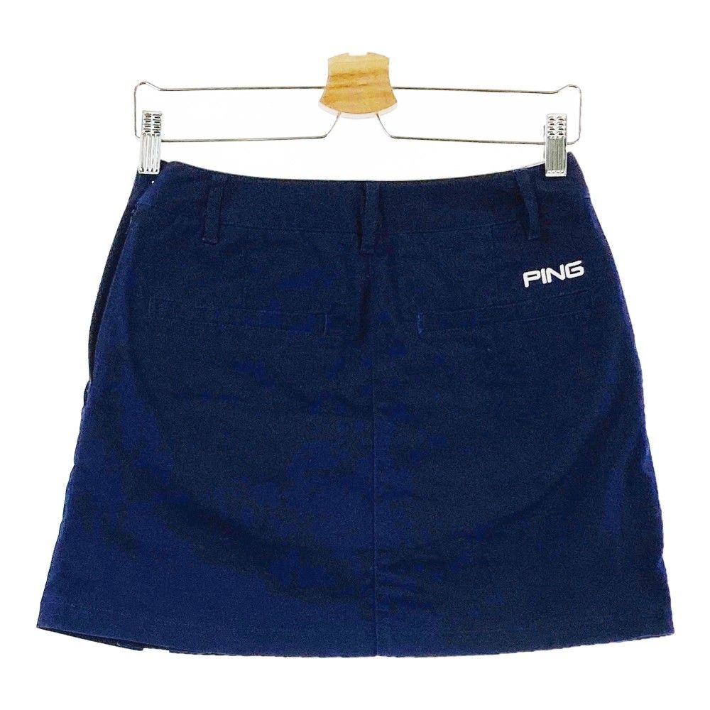 新品 ピン ゴルフ ストレッチ 高機能 中綿 スカート 白/黒 総柄 L セール品 ピン 高機能ストレッチ中綿スカート ゴルフ