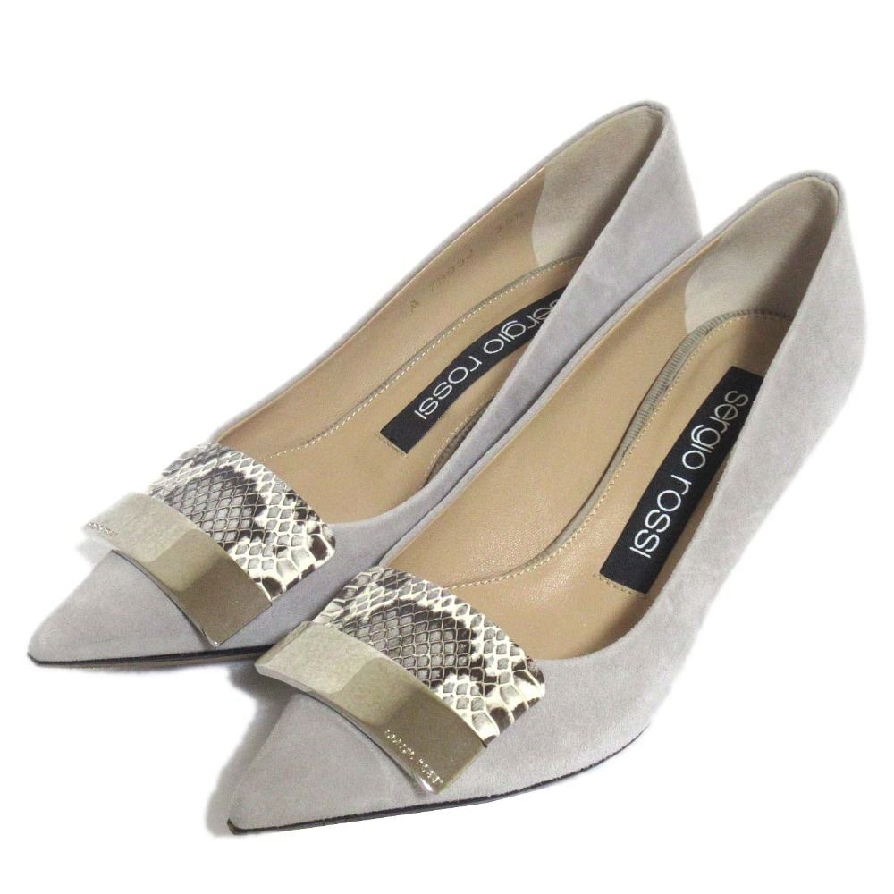 美品 Sergio Rossi セルジオロッシ sr1 スエード レザー ポイン 美品 Sergio Rossi セルジオロッシ sr1 スエード レザー ポイン
