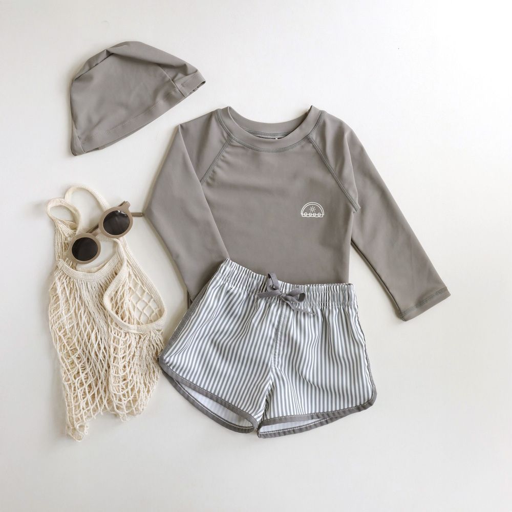 B  120cm  ベビー キッズ 水着 セパレート 帽子付き UVカット 水着 セパレート 帽子 ベビー キッズ スイムパンツ 長袖 ラッシュガード パンツ 子ども用水着 子供用水着 スイムウェア UVカット 帽