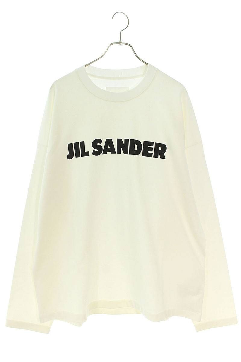 JIL SANDER ロゴ プリント ロングTシャツ Mサイズ ホワイト#78 - Tシャツ