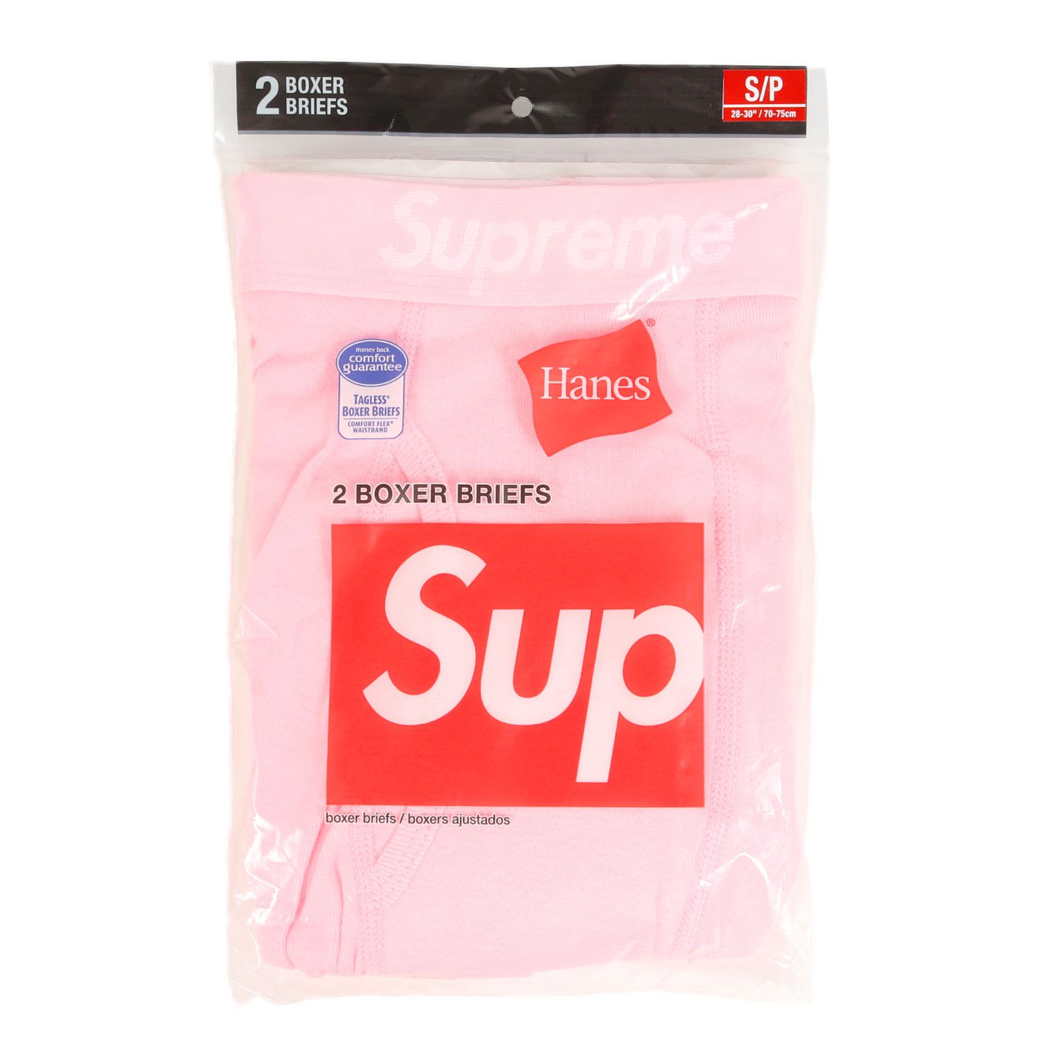 supreme シュプリーム ピンク Hanes 二枚入り Supreme Hanes M
