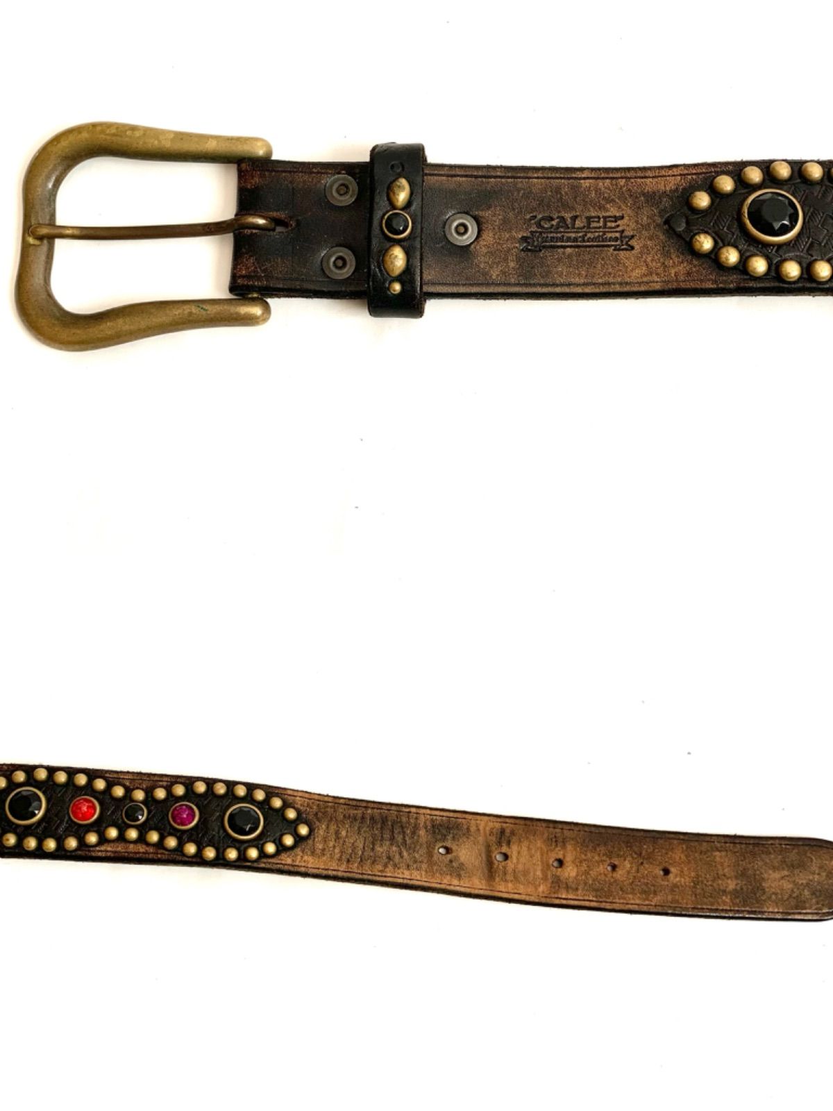 caleeレザースタッズベルト CALEE 】 STUDS LEATHER NARROW BELT ( スタッズ レザー ナロー