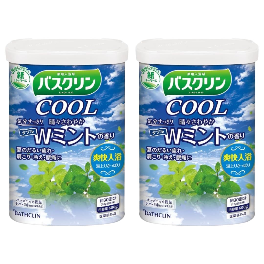 【まとめ買い】2個 セット バスクリンクール入浴剤 晴々さわやかWミントの香り600g クール入浴剤 すっきりさわやか [2個]