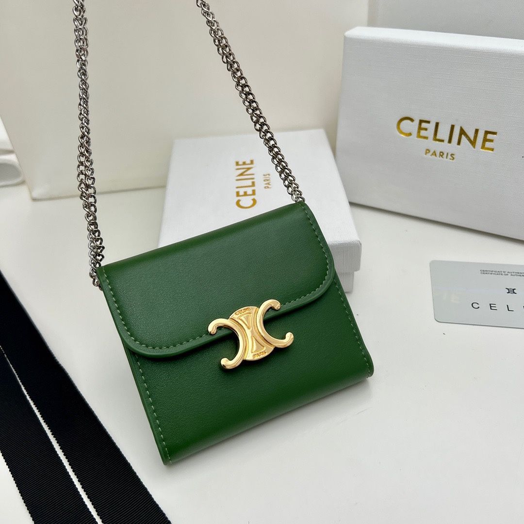 CELINE セリーヌ 三つ折り財布  グリーン