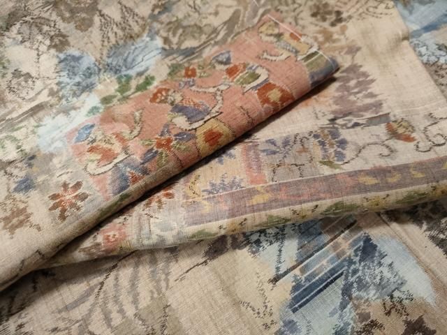 平和屋着物○小千谷紬 人物花鳥文 正絹 逸品 未使用 CAAU1983yc - メルカリ