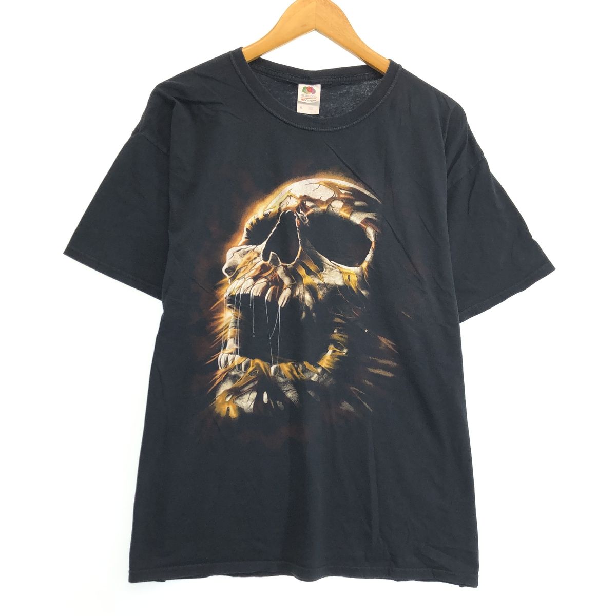 古着 00年代 フルーツオブザルーム FRUIT OF THE LOOM ドクロ柄 スカル柄 プリントTシャツ メンズXL/eaa437317