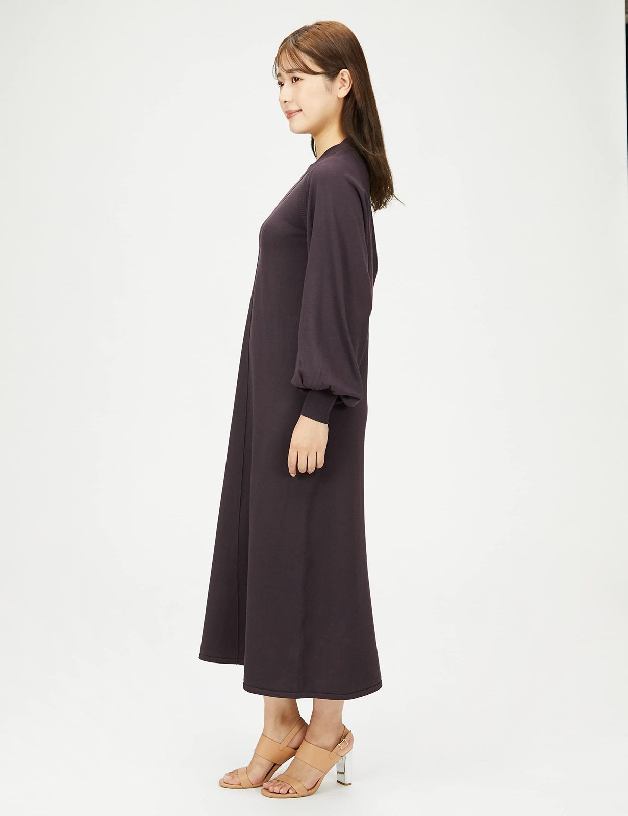 ナチュラルビューティーベーシック カジュアルドレス ボレロセットニットワンピース レディース ダークブラウン M