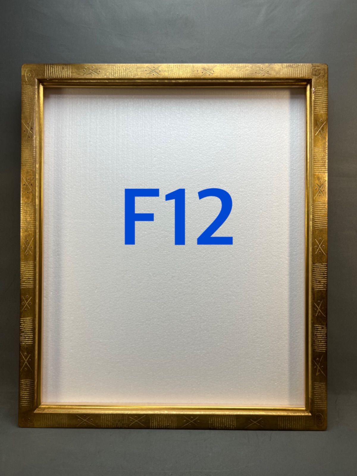 油絵用額縁(39)  F12  ゴールド　アクリル板付　天然木額-0