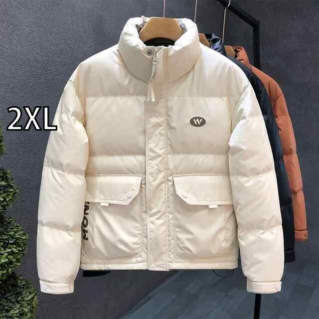 2XL 秋冬 コーデ メンズ 服 シンプル ファッション オシャレ 大人 かっこいい 大きいサイズ ストリート 紳士服 シンプル スタンドカラー ダウン ジャケット アウター トップス