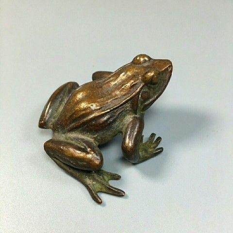 銅細工 カエル エル香挿 茶寵 香道具 装飾品 工芸品 美術品 置物