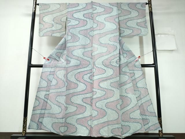 平和屋着物∴夏物 浴衣 有松鳴海絞り 流水文 綿 CAAW1187ng