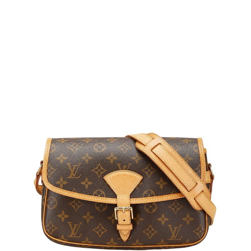 ルイ ヴィトン モノグラム ソローニュ 斜め掛け ショルダーバッグ M42250 ブラウン PVC レザー レディース LOUIS VUITTON 1-0206023