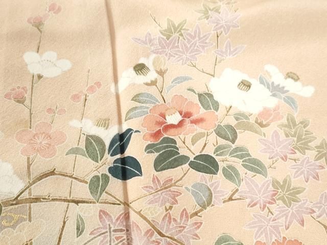 平和屋着物○訪問着 流水草花文 暈し染め 金彩 正絹 逸品 CAAW7648