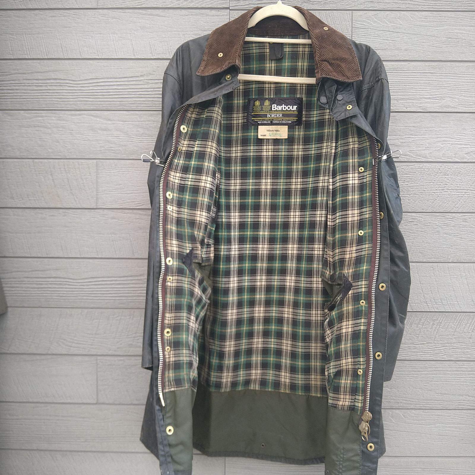 80s】ヴィンテージ Barbour BORDER バブアー ボーダー 40in