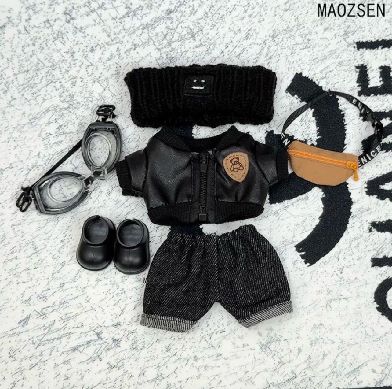 美品 LABUBU服着せ替えラブブ服 6点 labubu ラブブ ぬいぐるみ着17cm オーバーオール着せ替え服