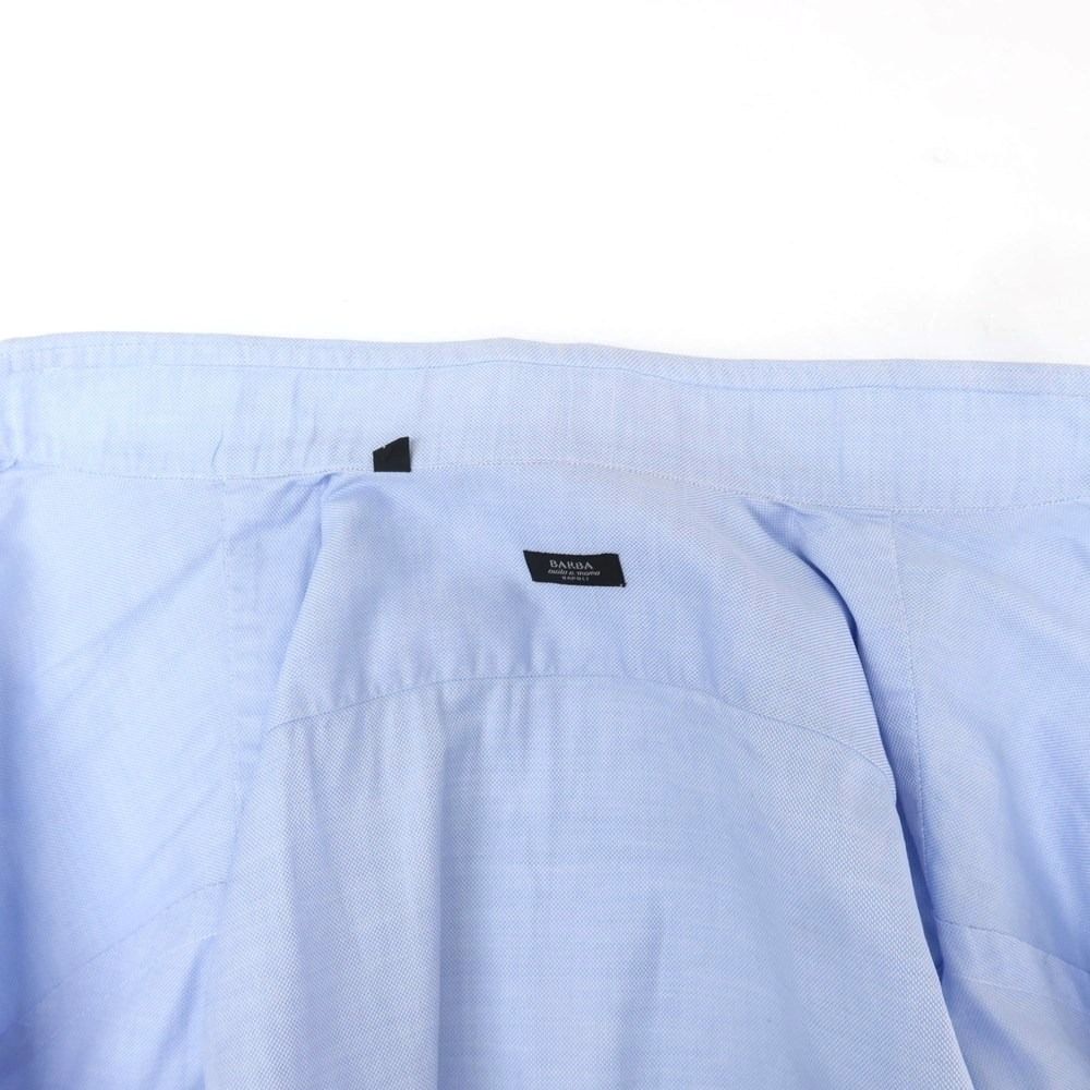 バルバ BARBA コットン ワイドカラー ドレスシャツ ブルー
