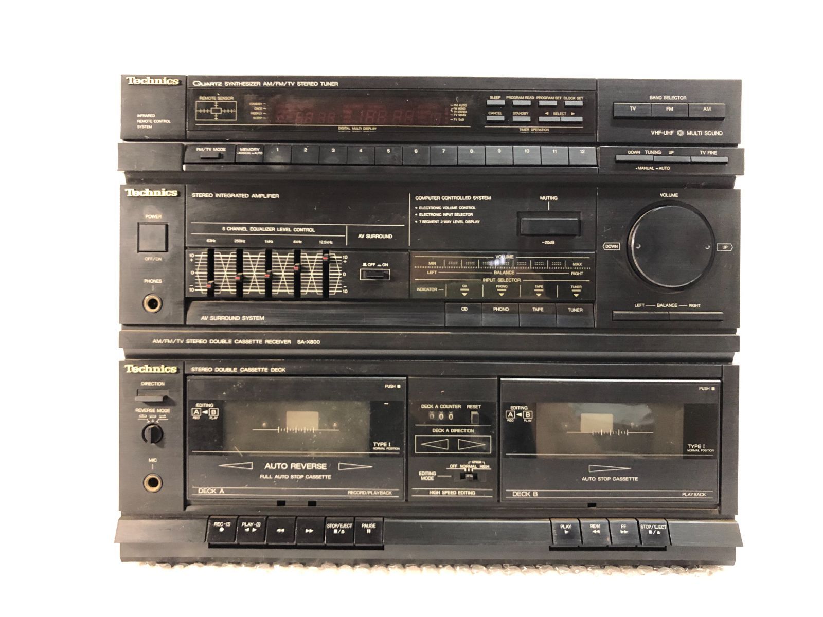 中古 テクニクス ラジカセ コンポ 松下電器製 Technics SA-X800 & SL-X800 & SB-CD300 説明書付き 外箱付き -  メルカリ