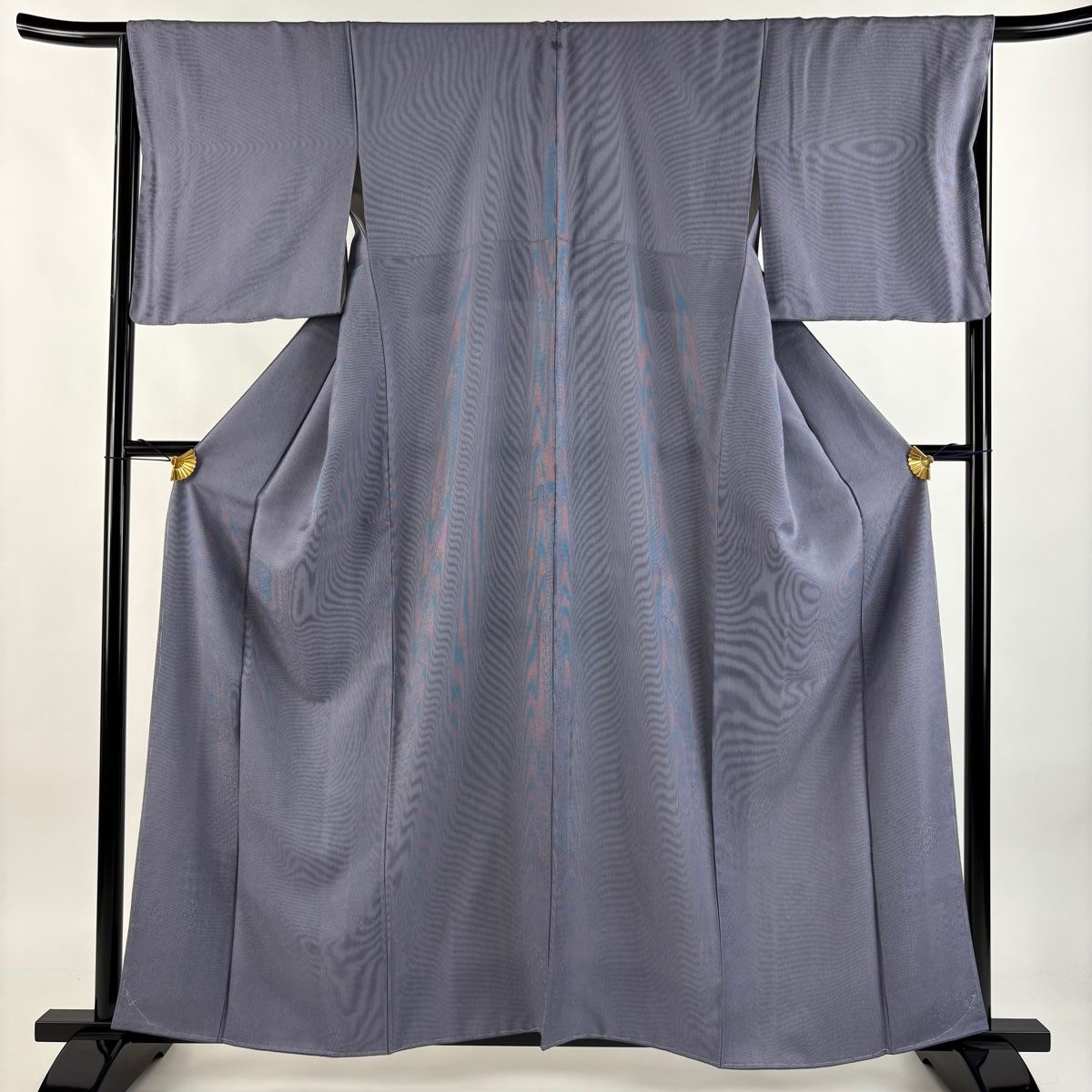 江戸小紋 身丈159cm 裄丈65.5cm M 袷 万筋 青紫 正絹 名品 一つ紋