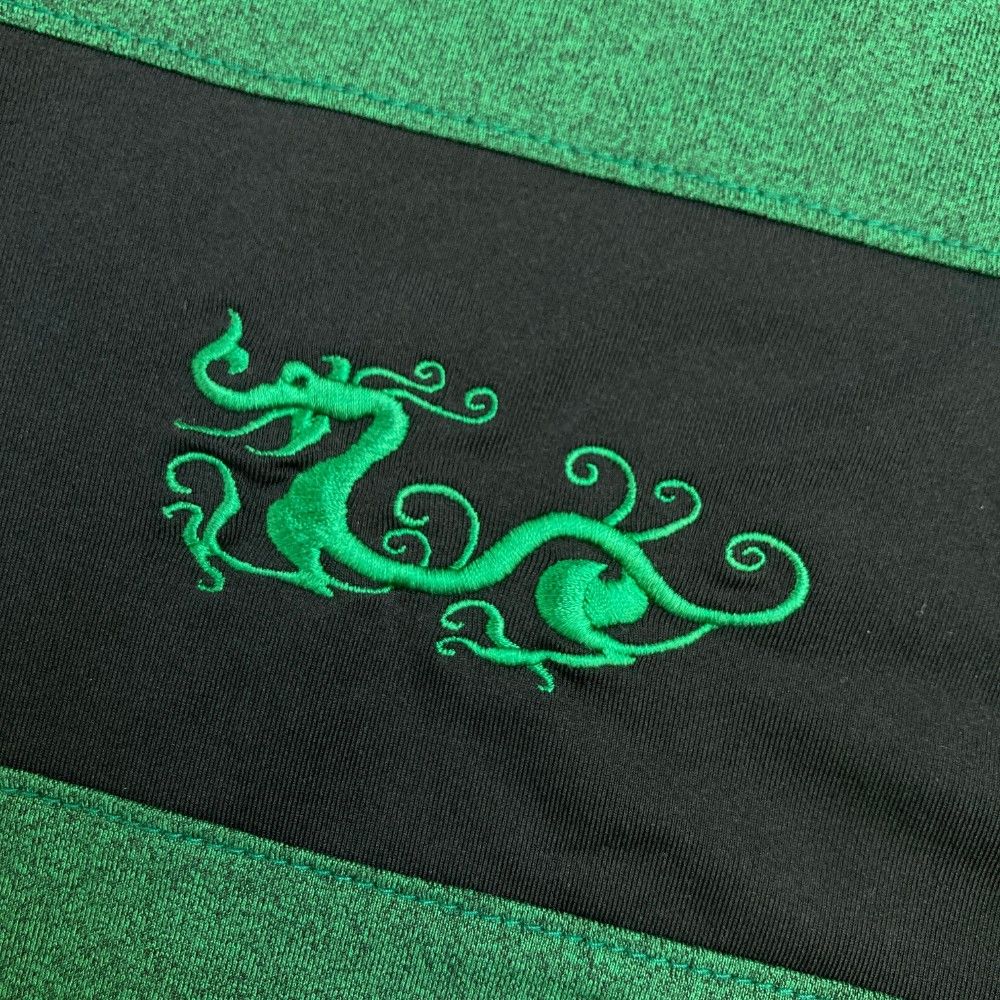 サイズ：4 DANCE WITH DRAGON ダンスウィズドラゴン  半袖ポロシャツ ドラゴン刺繍  グリーン系 [240101421939] ゴルフウェア メンズ ストスト サイズ：4 DANCE WITH DRAGON ダンスウィズドラゴン 半袖