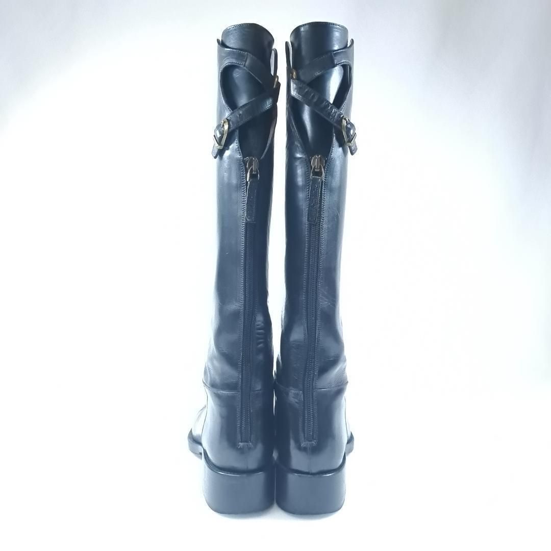 サルトル SARTORE ロングブーツ 22.5cm 35 黒 ブラック 本革 レザー 
