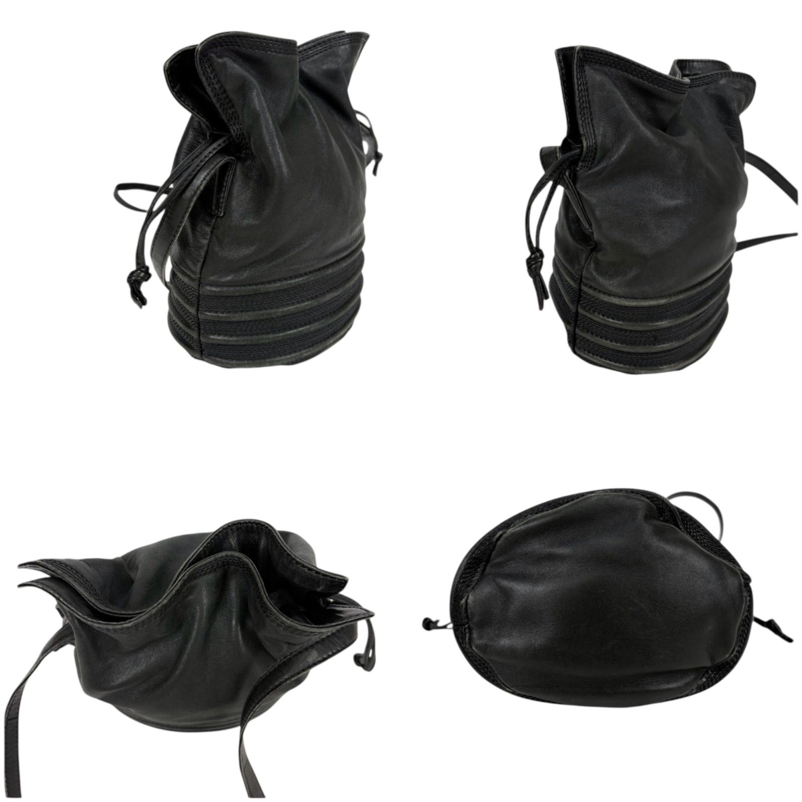 ロエベ LOEWE 巾着型 ミニショルダーバッグ ブラック 黒 ポシェット 