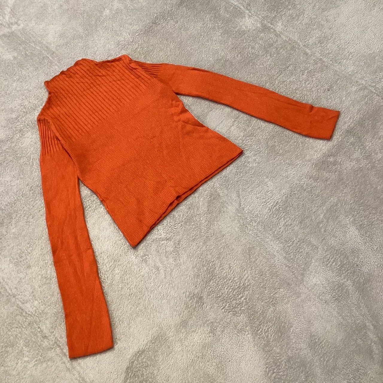 MAISON EUREKAオレンジ ニット ハイネック 長袖 カタログ掲載品】【ウォッシャブル】ダブルタートルネックプル