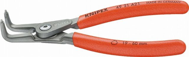 クニペックス(KNIPEX)軸用精密スナップリングプライヤー19-60mm 90°ベントヘッド 4921-A21 リング 取り外し