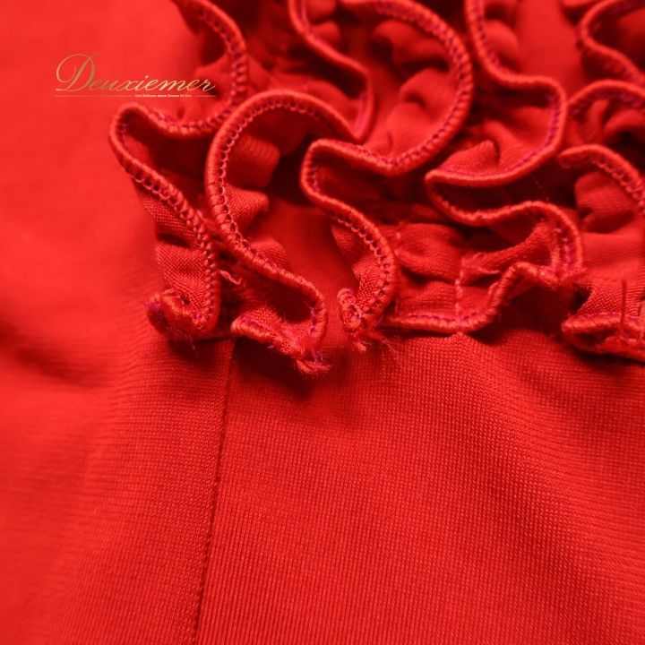 フラメンコ 衣装 トップス レッド系 ドセデルフラメンコ 赤 フリル 半袖 スパンコール 華やか ストレッチ 伸縮 DOSE del Flamenco 派手 鮮やか 舞台 発表会 ブラウス LLC-HASEGAWATOSO_COM