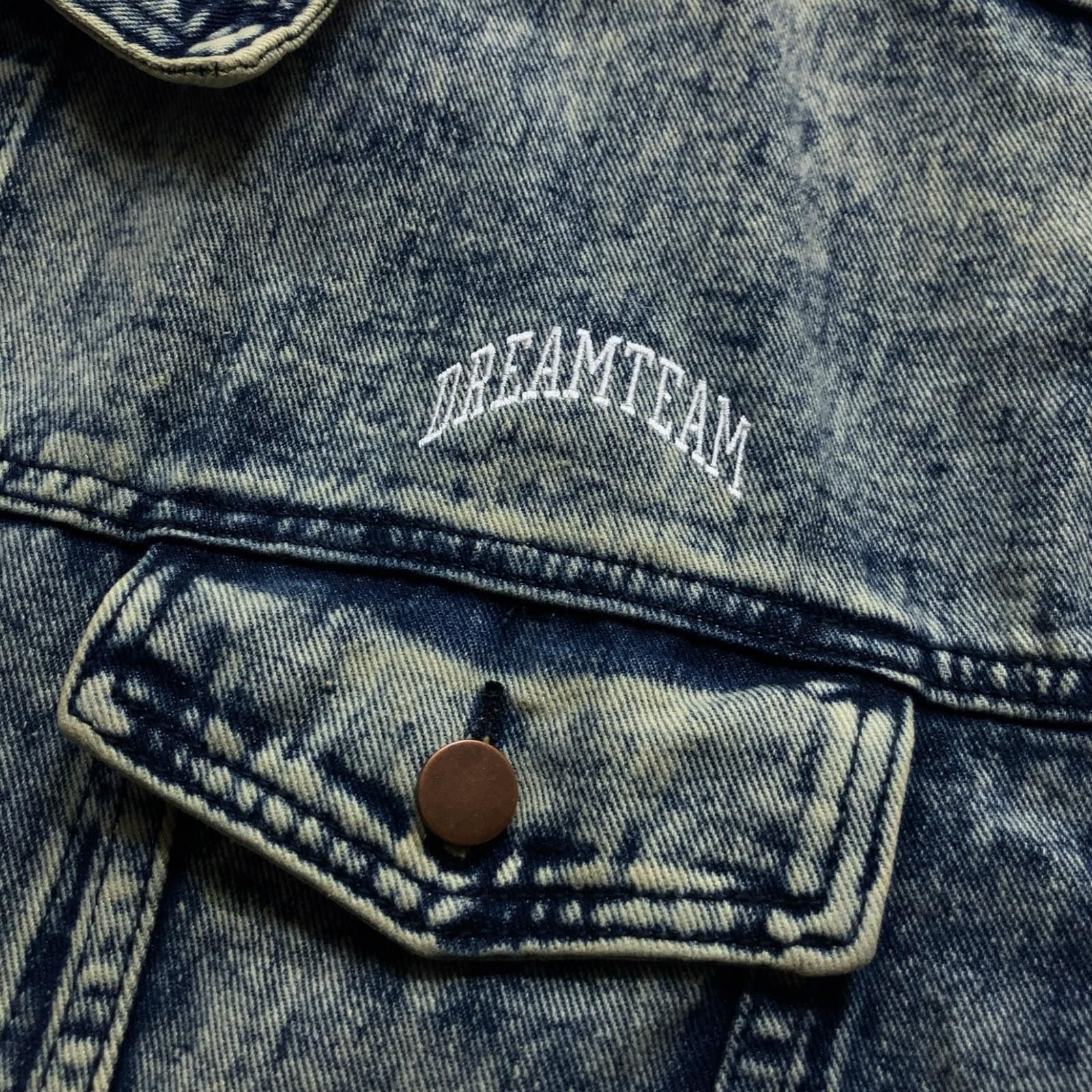 中古品】dreamteam ドリームチーム デニムジャケット Gジャン ロゴ刺繍 