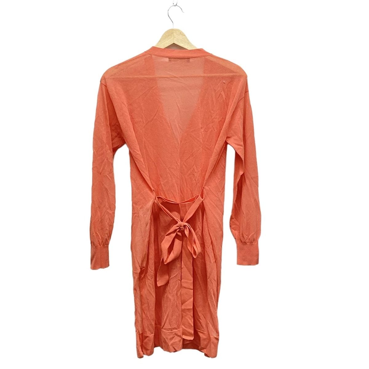 Max Mara STUDIO マックスマーラスタジオ カーディガン サイズS レディース - サーモンピンク 長袖 ロング丈 ベルト付き