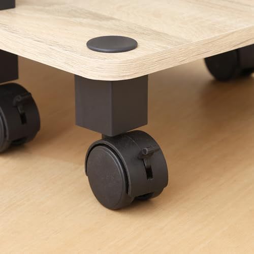 幅80×奥行29.5×高さ44.5cm 工具不要で組み立て簡単 オーク コーナータイプ キャスター付きテレビ台 52271 不二貿易