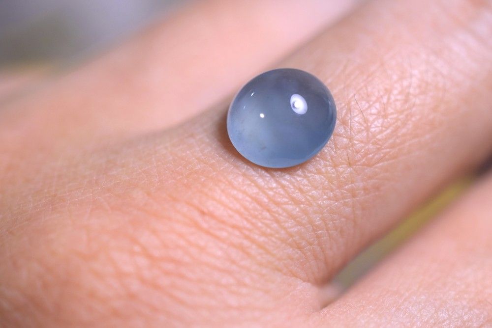 RS4-61 上品 宝石質 近円 氷藍 天然グアテマラ産 A貨 本翡翠 ルース 裸