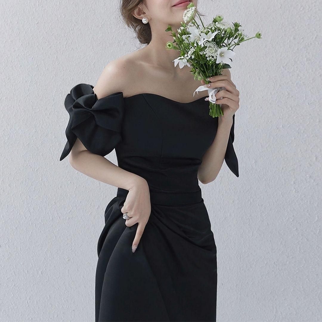 ワンピースです ドレス オフショルダー 二次会 披露宴 前撮り 花嫁 YuI shop