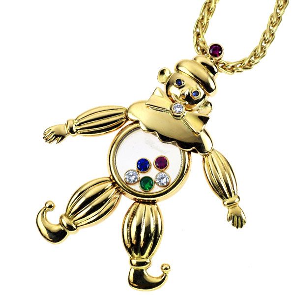 K18YGハッピーダイヤモンド ルビーサファイア　刻印あり ショパール K18YG ダイヤモンド ルビー サファイア エメラルド