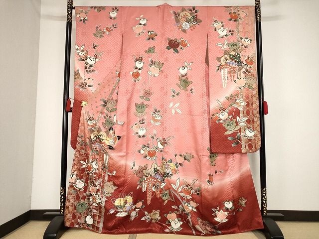 平和屋-こころ店□豪華振袖 駒刺繍 花蝶文 暈し染め 金彩 正絹 逸品 AAAL6125Abw - メルカリ