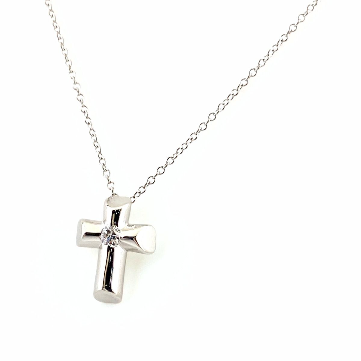 ティファニー TIFFANY&Co. テンダネスクロス ダイヤ ハート ネックレス 