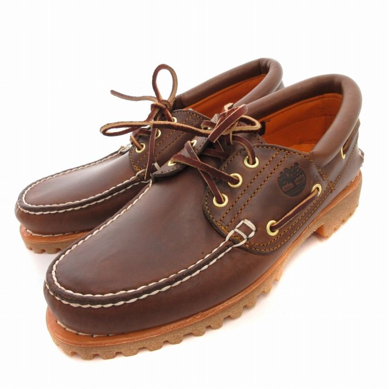 ティンバーランド Timberland Authentics 3 Eye Classic デッキシューズ モカシン レザー 25.5cm 茶 ブラウン 30003-214 /FT 1008