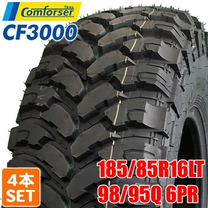 製 COMFORSER LT185 85R16 98 95Q 6PR CF3000J シーエフサンゼン コンフォーサー ブラックレター MTタイヤ マッドタイヤ 4本セット