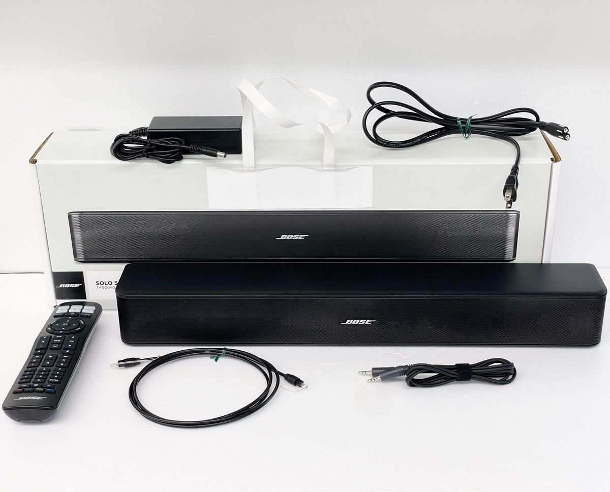 スピーカー・ウーファー BOSE Solo 5 TV sound system 732522-3110 Amazon.com: BOSE Solo 5 TV Soundbar Sound System Sleek Slim