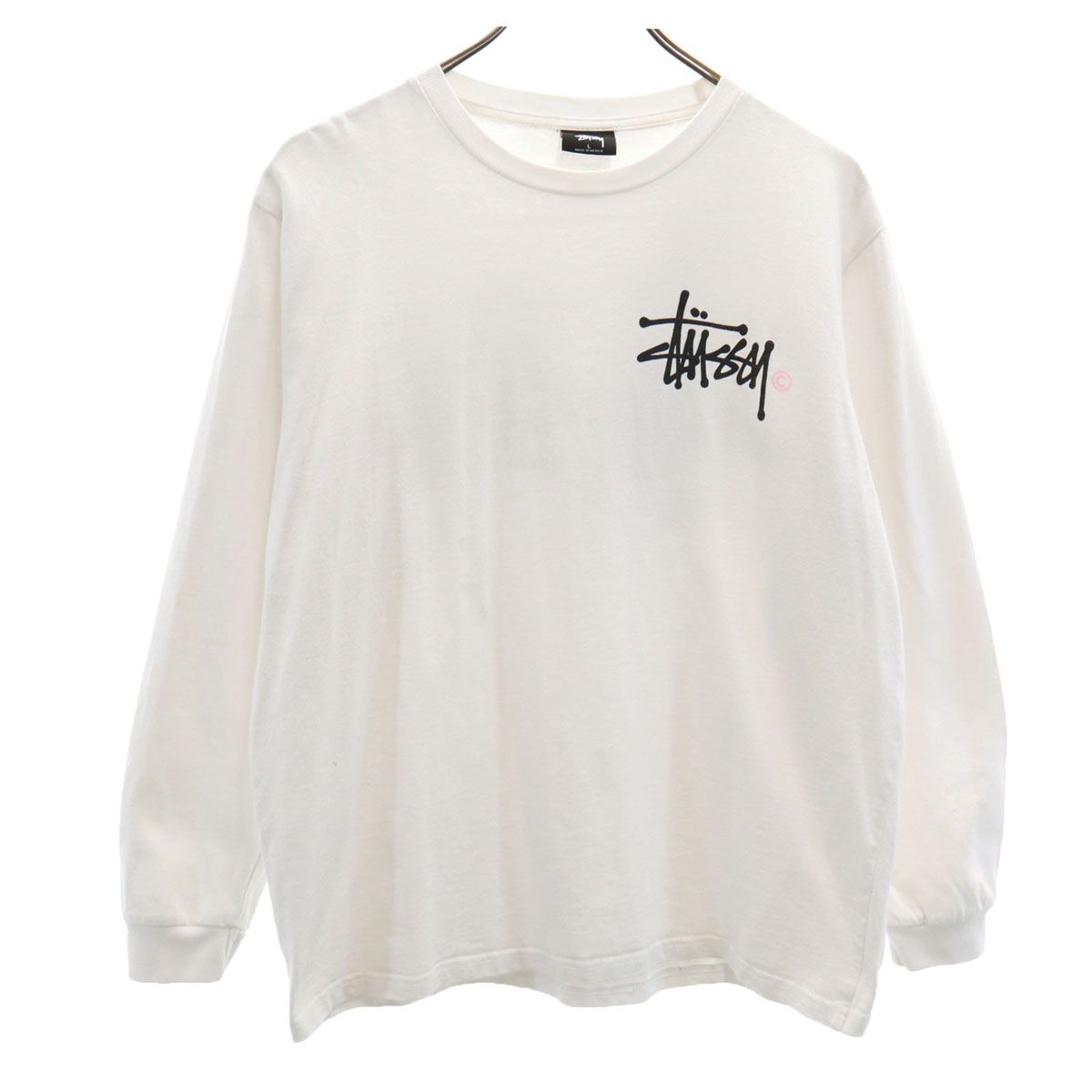 STUSSY ステューシー バックロゴ 長袖 Tシャツ L ホワイト ロンT STUSSY ステューシー バックロゴ 長袖 Tシャツ L ホワイト ロンT