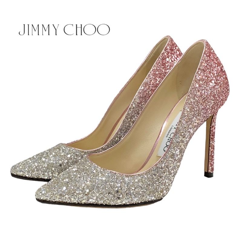 JIMMYCHOO ジミーチュウ(22.5)シルバー グリッター ラメ JIMMYCHOO ジミーチュウ(22.5)シルバー グリッター ラメ