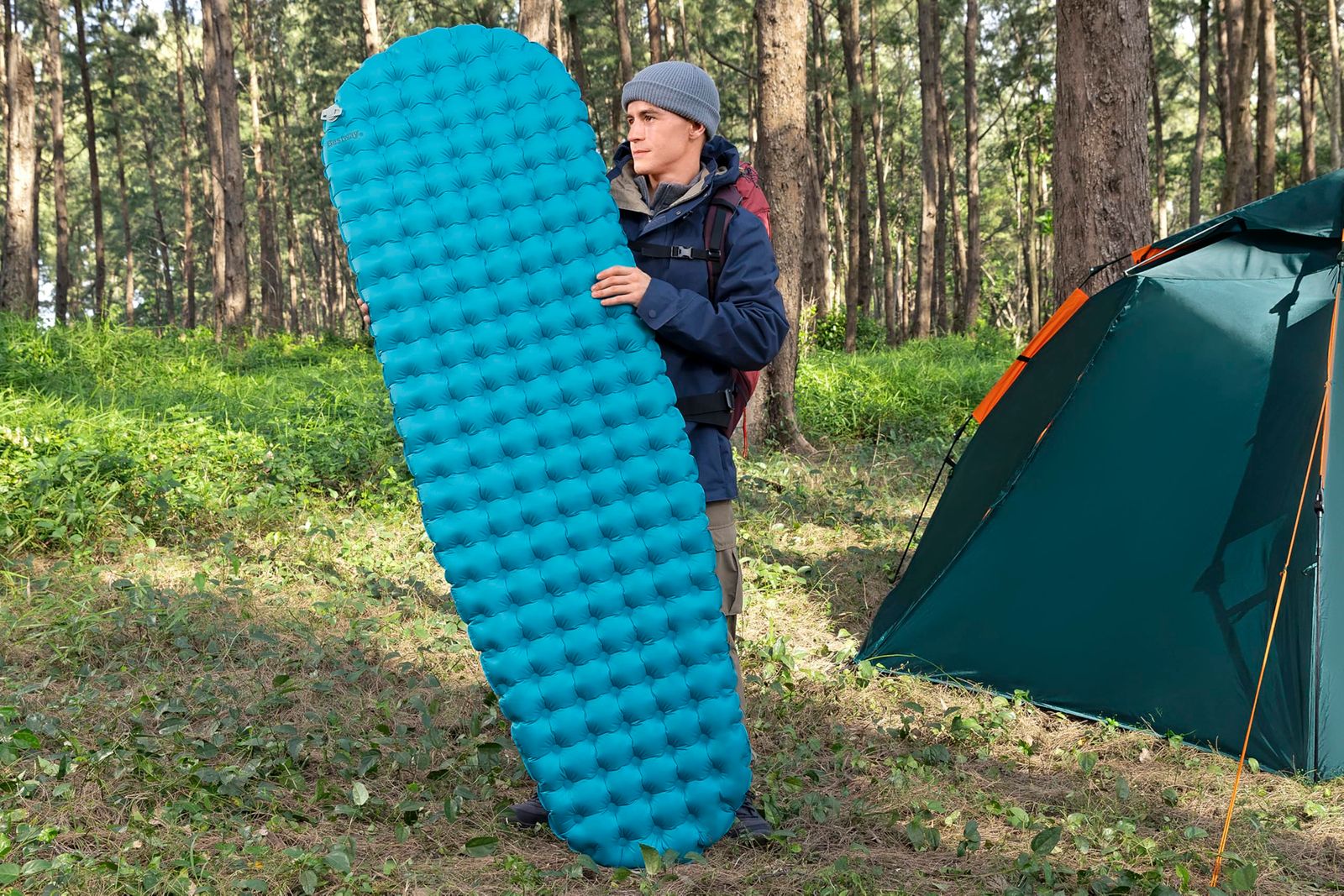 Bestway AlpineLite マミー型 エアマット 断熱 R値 7.6 軽量 664グラム キャンプマット レギュラーサイズ 1.83m x 51cm x 7.5cm 69612