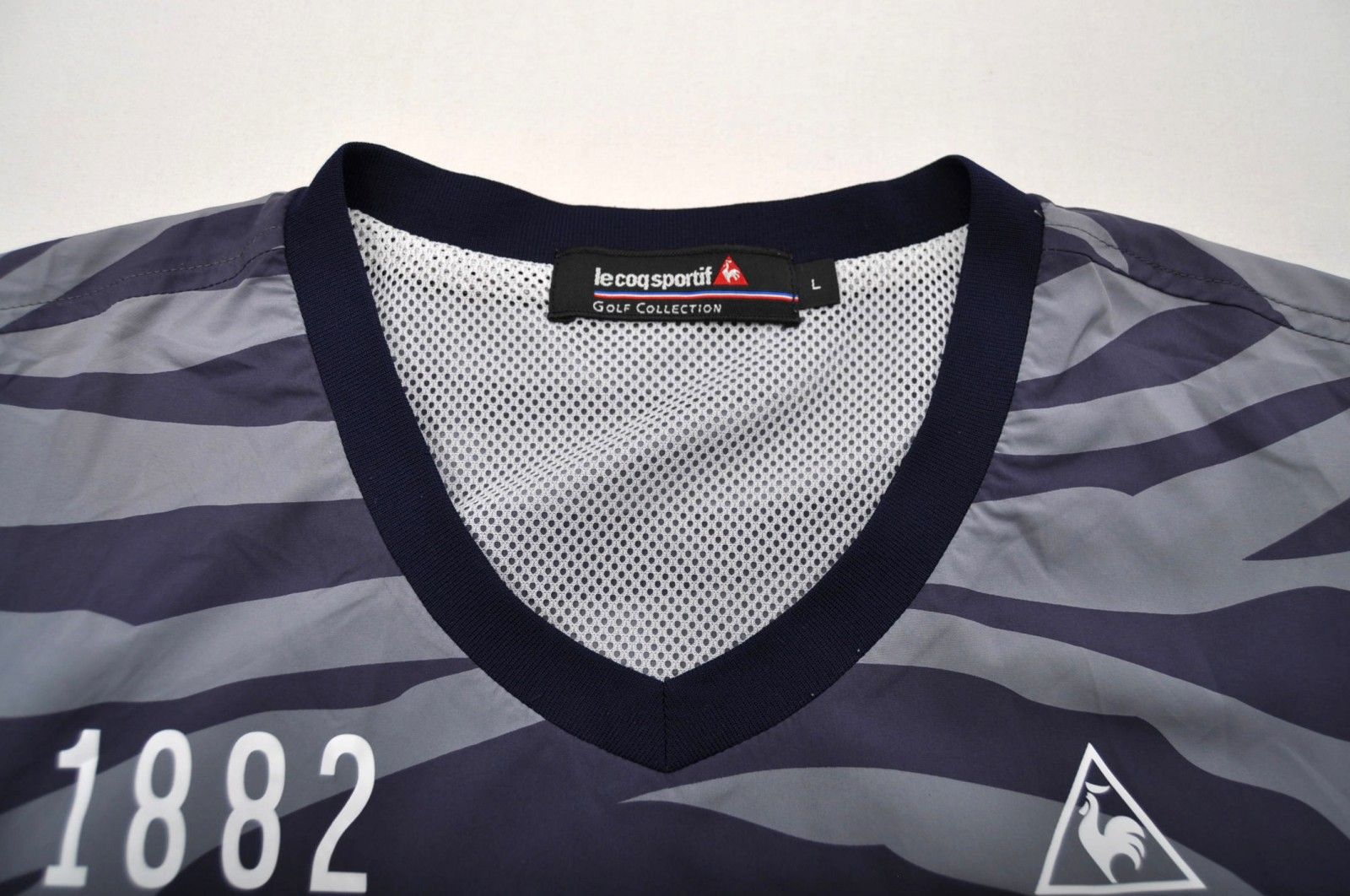 le coq sportif - coco 中古 ルコックスポルティフ le coq sportif メンズ ジャケット L 紺×グレー 長袖Vネックプルオーバー 2WAY  ゼブラ柄 メンズ ルコックスポルティフ le coq sportif ジャケット L 紺