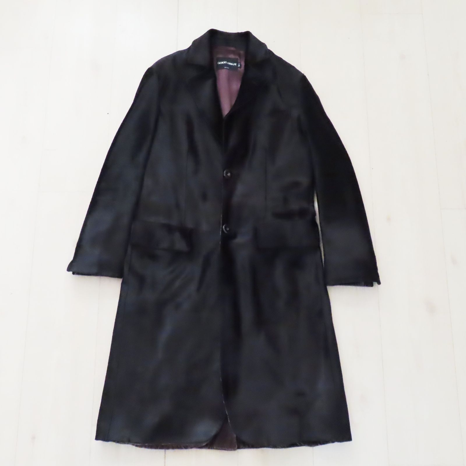 giorgio armani 黒ラベル ベビーアルパカ チェスターコート ESTNATION / ベビーアルパカピークドラペルチェスターコート